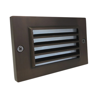 Universal Lighting Systems Louvered Step Light - Weathered Brass Full Size